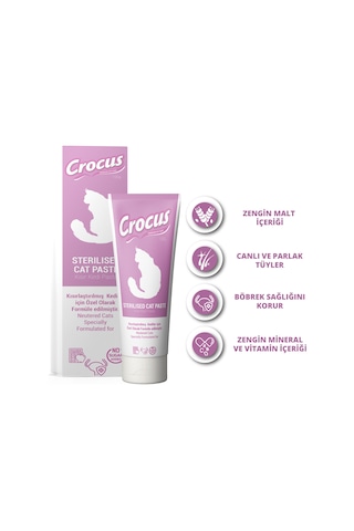 Crocus Kısırlaştırılmış Kediler İçin Tüy Yumağı Önleyici Paste 100 G