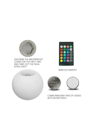 8 Adet Yüzme Havuzu Yüzen Top Karartma Rgbw 16 Renk Parlayan Top Led Bahçe Plaj Partisi Çim Lambası Çok Renkli