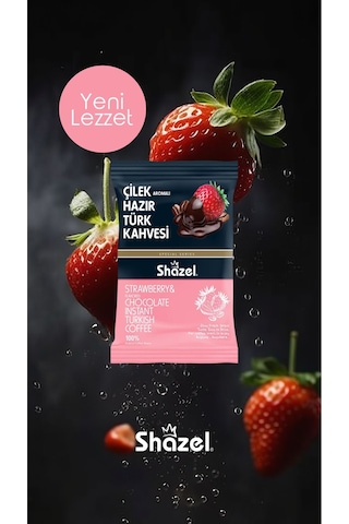 Shazel Çilekli Hazır Türk Kahvesi 100 Gr X 4 Adet Türk Kahvesi