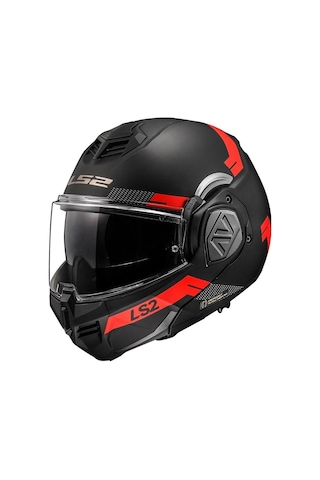 Ls2 Advant Bend Çene Açılır Kask Kırmızı Mat Siyah