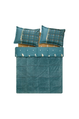 Puffy Barva Çift Kişilik Triola Uyku Seti - Koyu Yeşil