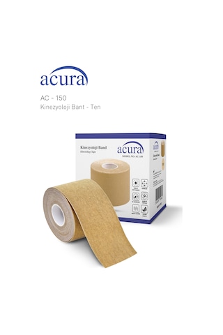 Ac-150 Yüz & Vücut Uyumlu Hipoalerjenik Kinesyo Tape Bandı 5m X 5cm Bej Renk 1 Beden