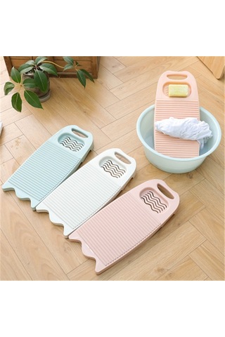 Symbee Ev İçi Kullanıma Uygun Plastik Kayık Tahtası - Hafif Pembe, Kaymaz Tabla, Evde Çamaşır Yıkama Araçları, Dayanıklı Materyal Pembe