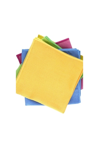 Silver Home Mikrofiber Baklava Desen Cam Temizlik Bezi Çok Renkli 5'li 40 x 40 CM