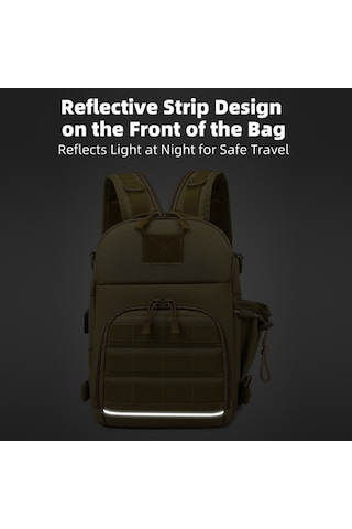 Createtech Sırt Çantası Şarjlı Seyahat Outdoor Kahverengi Hafif - Qy Kahverengi