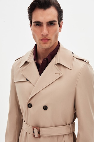 Ds Damat Regular Fit Koyu Bej Apoletli Beli Kemerli Pardösü/trenckot 1hf08ort00013 918