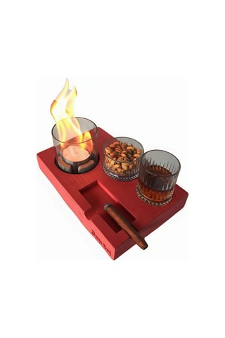 Elza Kırmızı Biyoetanol Masaüstü Şömine - 1 Lt Copart Yakıt Hediye