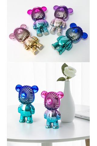 Taşınabilir Karikatür Degrade Grafiti Masa Süsleri Fan Altın