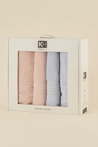 Karaca Home Line Soft %100 Pamuk 4 Parça Hamam Seti Pudra-mavi Pudra-mavi Pudra - Mavi