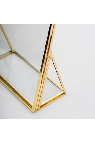 20x15cm Pirinç Gold Kapaklı Cam Masaüstü Fotoğraf Çerçevesi