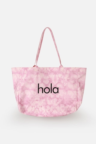 İcone Bag Icone Degrade Baskılı Kanvas Omuz Çantası, Degrade Plaj Çantası, Plaj Çantası, Beach Bag Pembe