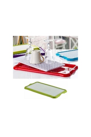 Ollevra Pratik Lavabo Tezgah Üstü Bulaşık Kurutmalığı Süzmatik 22x40 Cm Çok Renkli