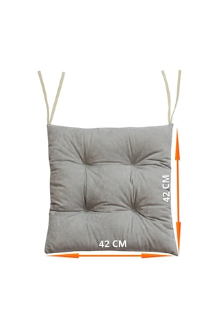 Matex Velours 42x42 Cm Bağcıklı Sandalye Yastığı 206310432 Açık Gri
