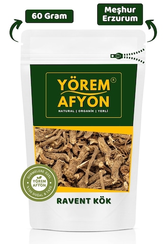 Yörem Afyon Meşhur Erzurum Sindirim Sistemi Dostu Ravent Kök, Işgın, Dağ Muzu 60gr.