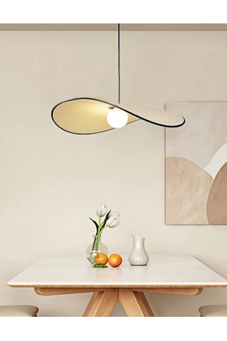 Modern Tasarım Bohem Sarkıt Avize Ekru Kumaş Salon Mutfak