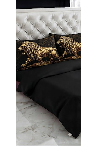 Özel Üretim Marka Çift Kişilik 240 260 Cm Saten Pamuk Luxury Nevresim Takımı Premium Ranforce Organik Altın Siyah Kırmızı Lacivert Aslan Lüx Kaplan Deluxe Seri