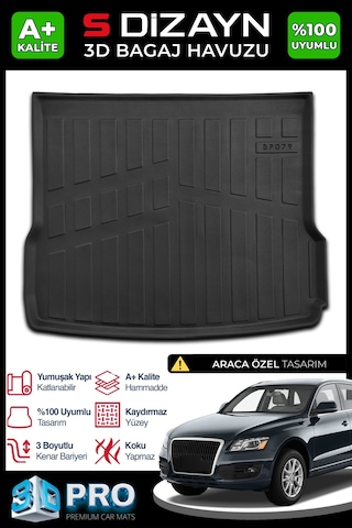 S-dizayn Audi Q5 3d Pro Bagaj Havuzu 2009-2017 A+ Kalite