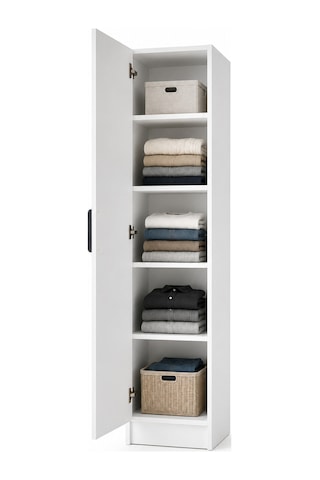 Gani Home Selen Tek Kapaklı Raflı Gardırop M-1 Çok Amaçlı Elbise Dolabı Suntalam