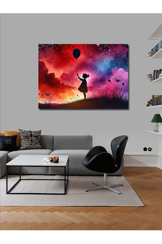 Kanvas Tablo Balonlu Gölge Kız 50cmx70cm
