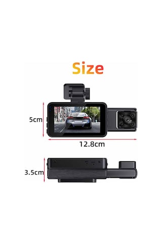 Samdoo G60 Üç Lensli 1080p Gece Görüşlü Wifi Araç Kamerası - Ön, İç, Arka Kayıt Ve İzleme