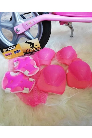 Lrs Store Kız Çocuk Bisiklet Scooter Dizlik Dirseklik Korucu Eldiven Bisiklet Scooter Koruyucu Set Ekipman, Pembe Çok Renkli