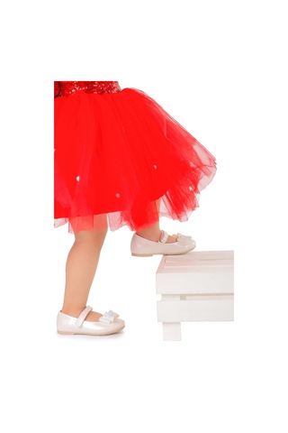 Kiko Kids Cırtlı Fiyonklu Kız Çocuk Babet Ayakkabı Ege 200 Cilt Sedef