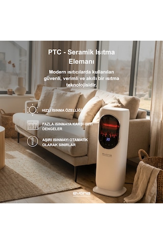 Dört Mevsim Kule Tipi Premium Elektronik Isıtıcı & Soğutucu Modern Ve Şık Tasarım