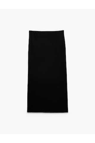 Koton Slim Fit Bağlamalı Toka Detaylı Tül Midi Etek Siyah 6sak10074uk