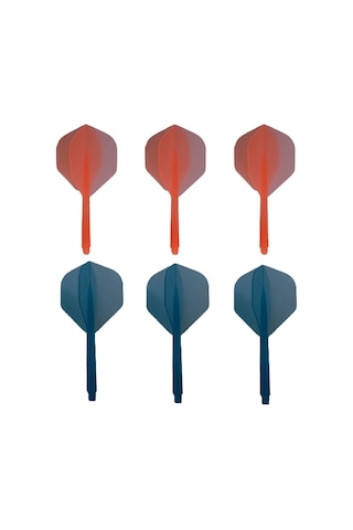 2 Set Neon Entegre Dart Şaft-Shaft Kanat Seti Mavi-Turuncu