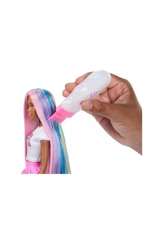 Barbie Gökkuşağı Parıltılı Saçlı Moda Bebek, 12 Şekillendirme Aksesuarı ile Birlikte