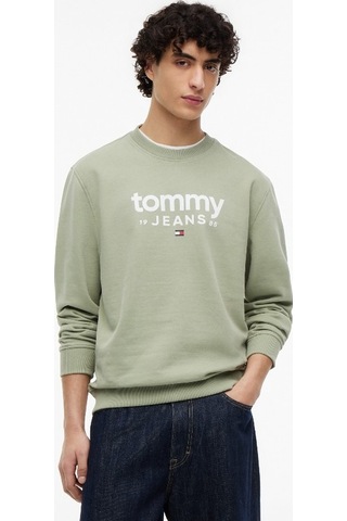 Tommy Hilfiger Tjm Graphıc Crewneck Ext Erkek Yeşil Sweatshirt - Dm0dm23392