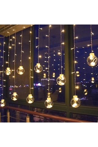 Salon Dekoru Oda Işığı Ambiyans Lambası Led Dekoratif Şık 5 Ledli Güçlü Işık Küre Toplu Perde Led Çok Renkli