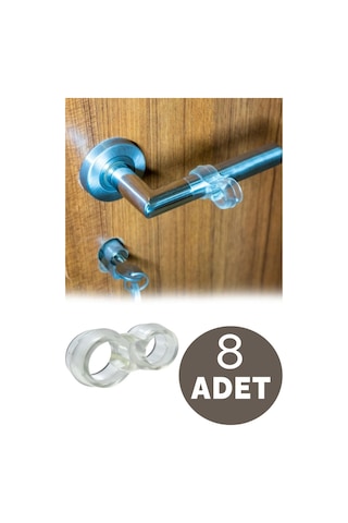 8 Adet Kapı Kolu Stoperi Ve Pencere Kolu Stoperi Şeffaf Silikon Kapı Stoperi Kapı Kolu Tamponu