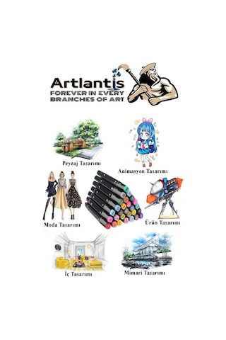 48 Adet Çift Taraflı Marker Kalem Çantalı 1 Paket 48 Renk Touch Markör Çift Uçlu Keçeli Kalem Sanat Tasarım Hobi