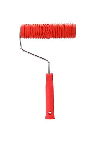 Youtek Kırmızı Rulo Boya Aleti, Desenli Duvar Dekorasyonu, Kauçuk Baskı Rulosu, Sanatsal Boya Uygulama Aracı