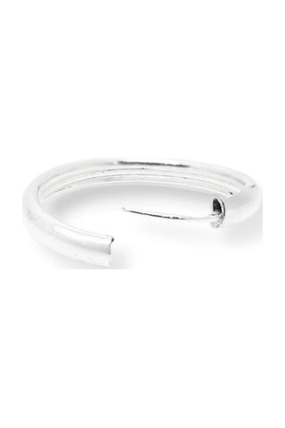 Oya Silver Oval Hatlı Yuvarlak Gümüş Halka Küpe 925 Ayar, 2x2cm-3mm Kalınlık