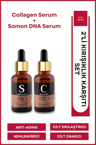 Somon Dna - Collagen Serum Anti Aging Kırışıklık Ve Yaşlılık Karşıtı Yüz Bakım Serumu Seti
