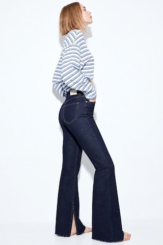 Hiccup H74 Slim Fit İspanyol Paça Jean Koyu Mavi
