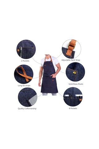 Cepli Kot Önlük Uzun Bağcıklı Büyük Önlük Ayarla Mavi, Diğer