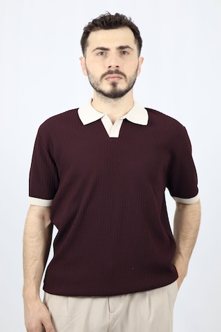 Ventov Polo V Yaka Fitilli Erkek Triko Vtr2602 Bordo