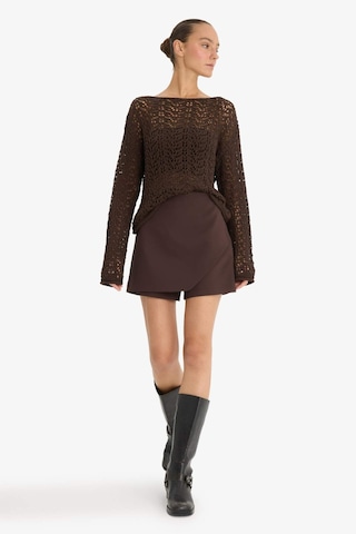 Defacto Yüksek Bel Şort Etek F8310ax25aubn340 Kahve