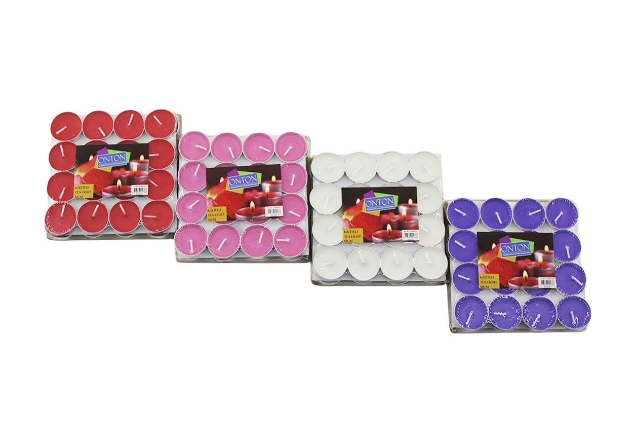 32pcs Renkli Tea Light Yuvarlak Mum Mix - Herhangi Bir Renk Gönderilir 5332 .