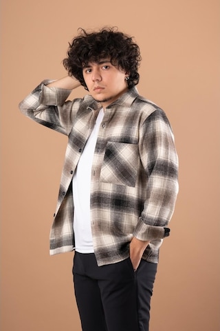 Bican Cepli Oversize Erkek Oduncu Gömlek