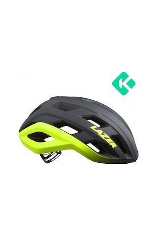 Lazer Strada Kineticore Yol Kask Mat Koyu Gri Flash Sarı L 58/61cm Siyah