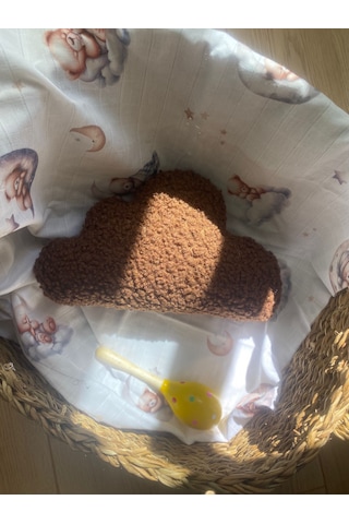 Teddy Dekoratif Bulut Yastık Kahverengi