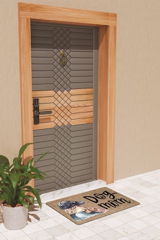 Rugmood Modern Dijtal Baskı Dog Mom Kapı Önü Paspası Çok Renkli