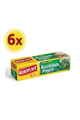 Koroplast Orta Boy Buzdolabı Poşeti 6 x 20'li 24 x 38 CM