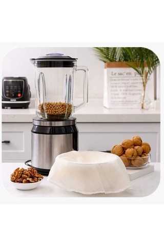 Organik %100 Pamuk 2 Adet Çember Süzme Bezi, Yıkanabilir 2 Ebat Bej