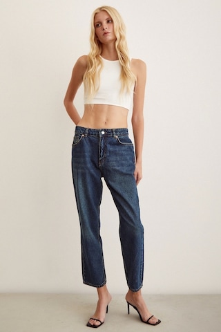 Never More Yüksek Bel Mom Jean Lacivert