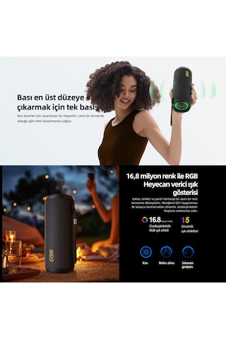 Qcy SP7 40 W RGB Işık TF Kart Girişi Bluetooth 5.4 Hoparlör